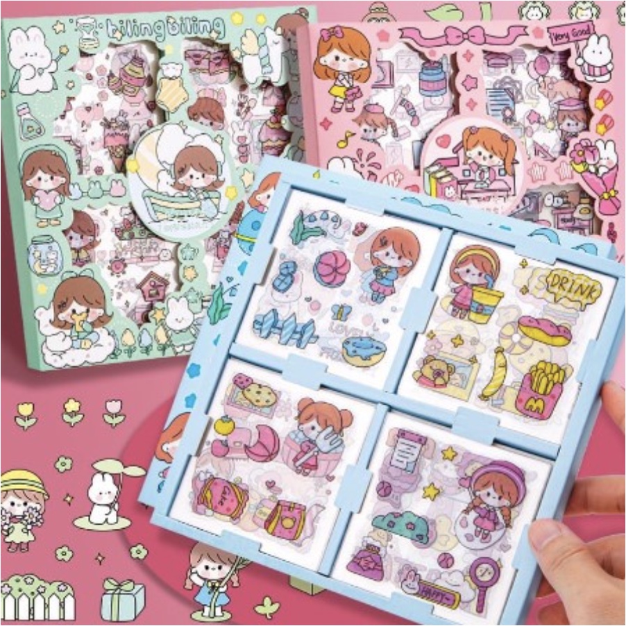 【GOGOMART】Stiker Kartun Korea 2D / Sticker Anti Air / Stiker Motif Kartun Kawai