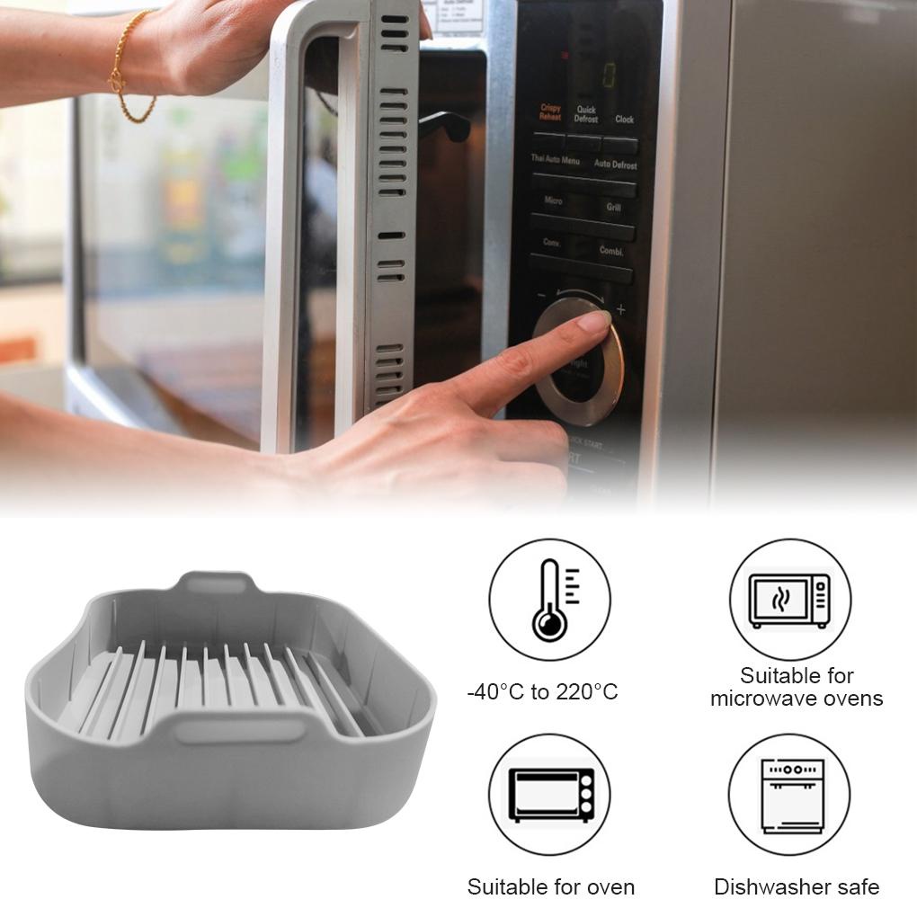 Air Fryer Pot Silicone Oven Tray Rumah Tangga Dapur Pizza Roti Makanan Baking Masak Barbekyu Grill Pan Peralatan Masak