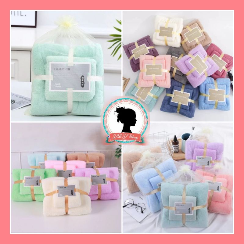 handuk set 2in1 besar kecil towel