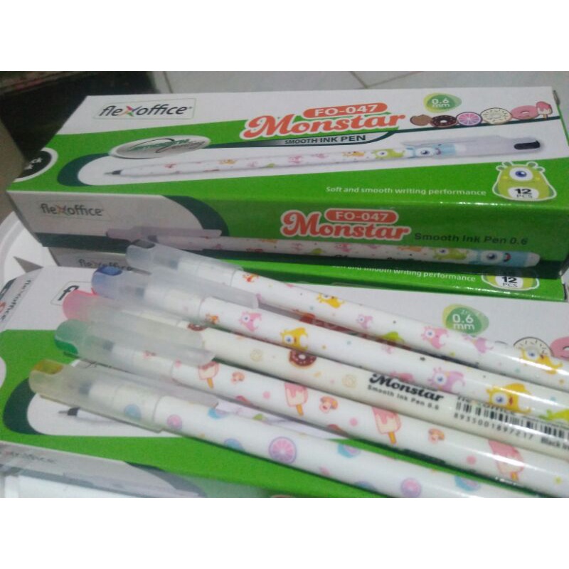 

Pulpen Monstar FO-047 smooth ink pen 0.6 Tinta Hitam