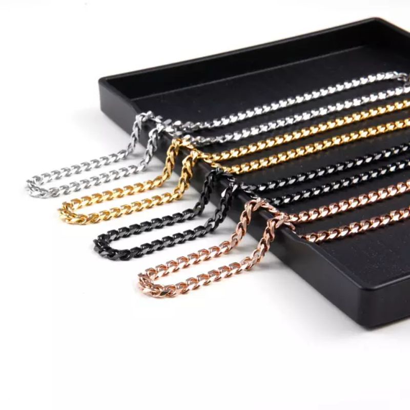Kalung rantai titanium perhiasan import anti luntur