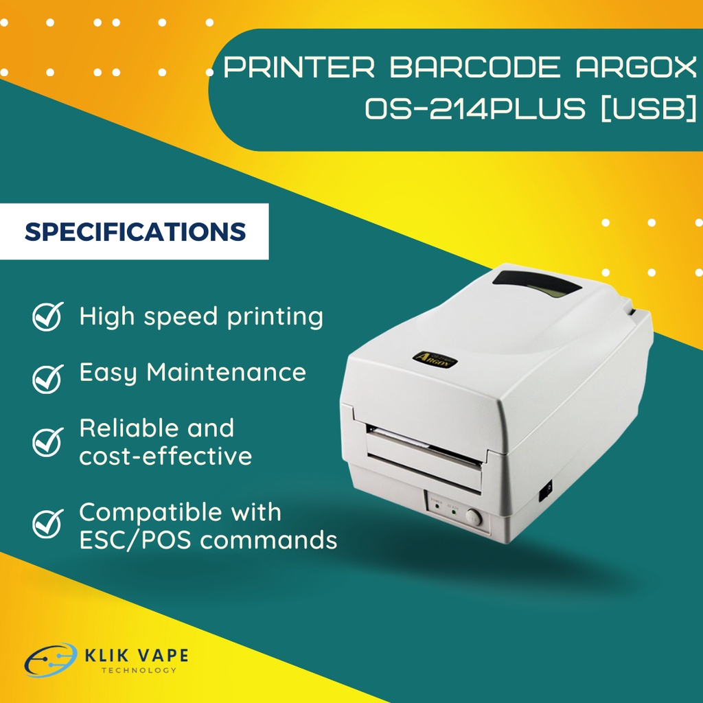 Printer Barcode Argox OS 214plus USB KlikVapeBandung