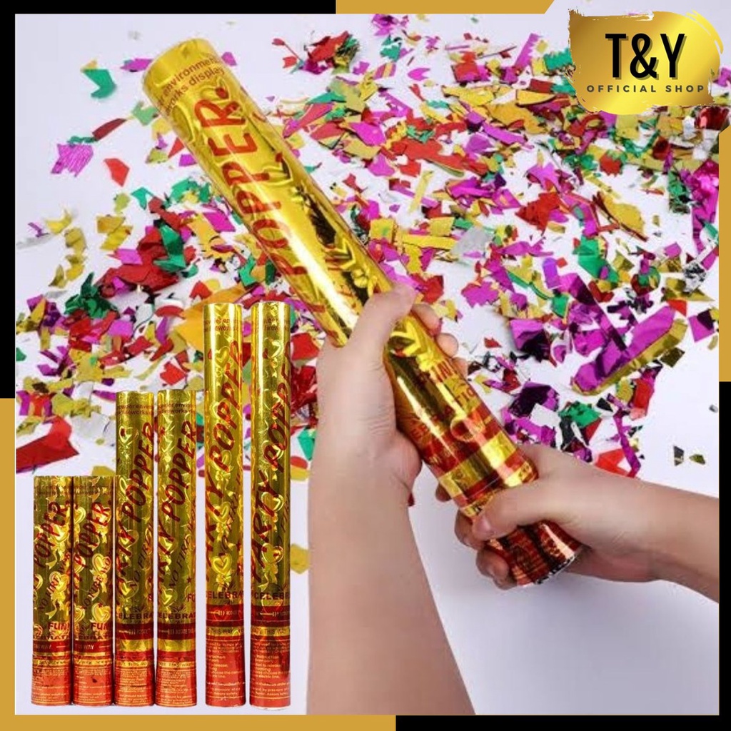 T&amp;Y Popper Party Ulang Tahun 60Cm Confetti Pesta Pernikahan 30Cm Petasan Pesta Semburan Kertas Warna Warni Flying Papper For Party