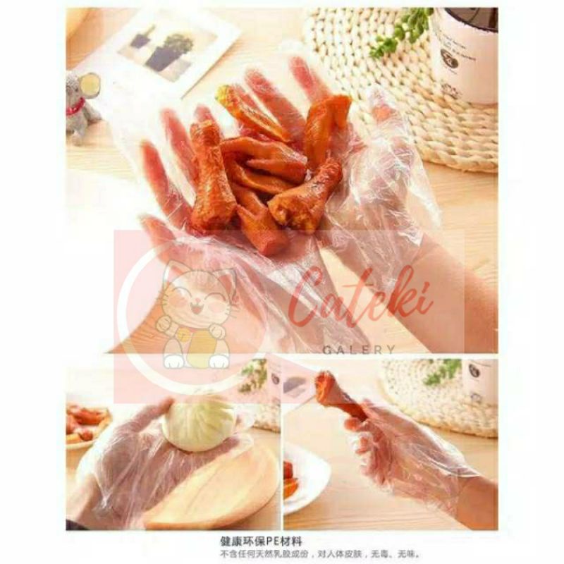 [CTK] PROMO SARUNG TANGAN PLASTIK BENING TRANSPARAN ISI 100 PCS SEKALI PAKAI DISPOSABLE PLASTIC GLOVES FOOD GRADE HAND MURAH