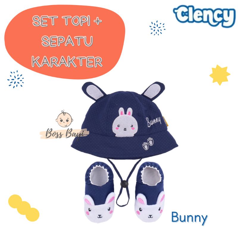 CLENCY Topi Set Sepatu Bayi Karakter- CLT4441 CLT4442 CLT4443 CLT4444