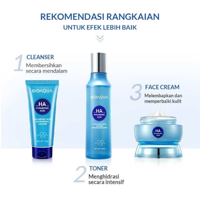 BIOAQUA Hyaluronic Acid Hydrating Series / Moisturizer Serum Cleanser