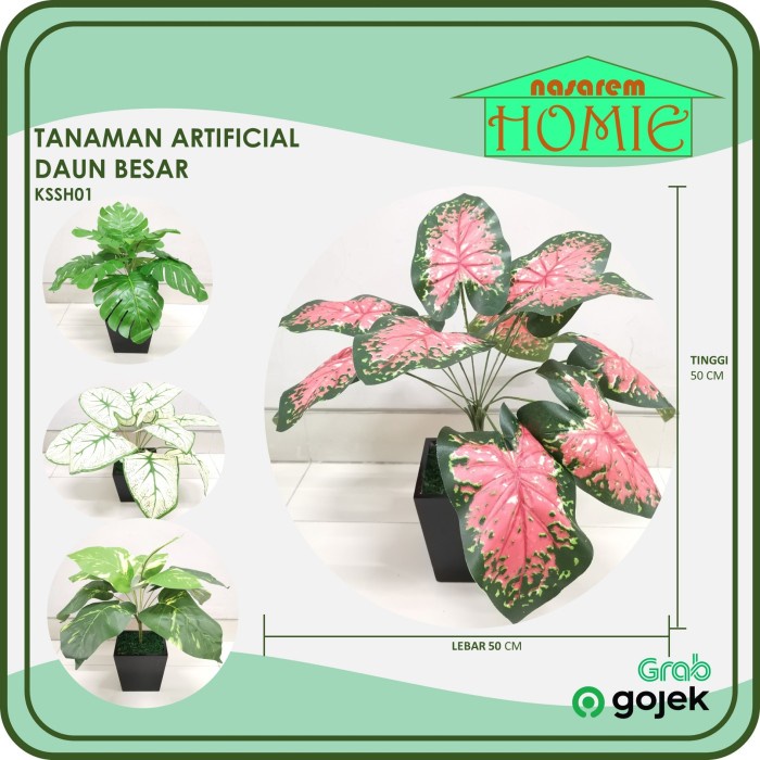 TANAMAN HIAS PLASTIK ARTIFICIAL DAUN BESAR KSSH01