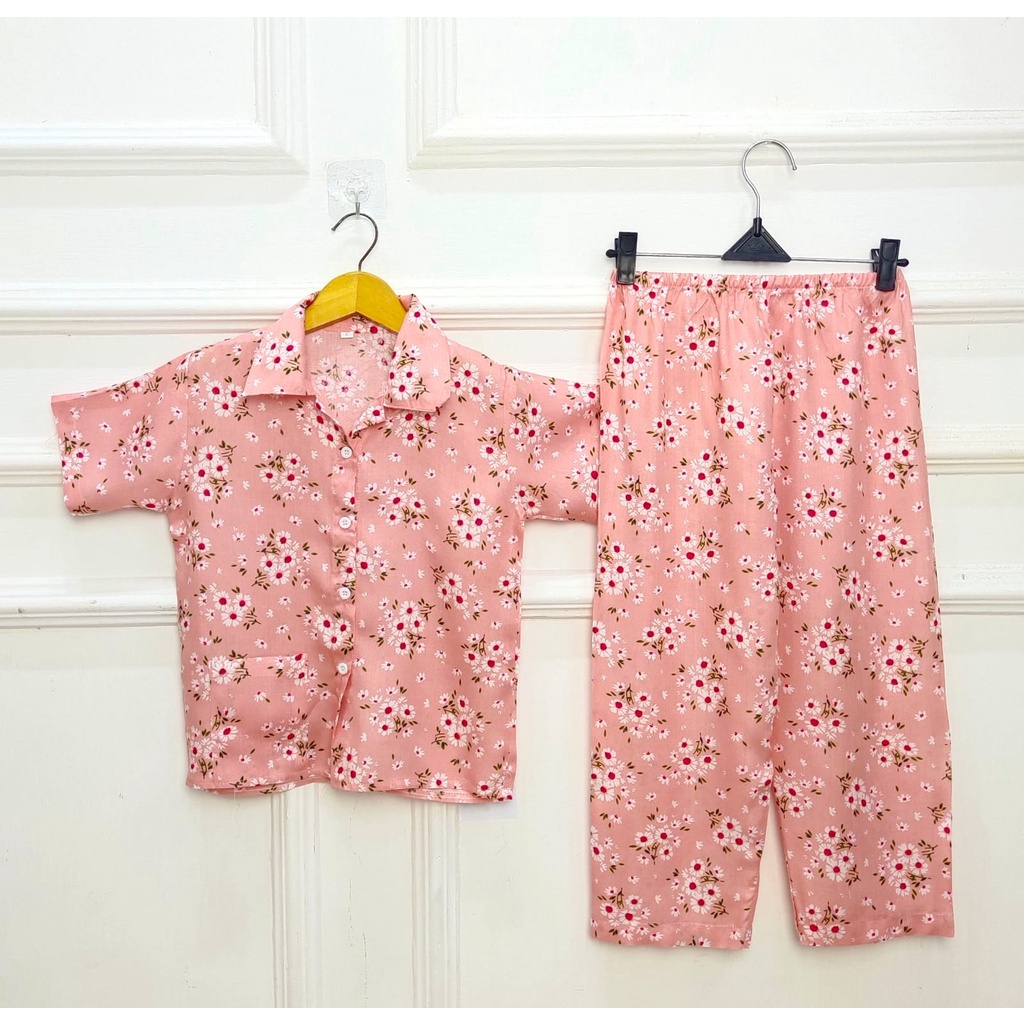 Oneset Anak Unisex Setelan Celana Setcel Rayon Anak Piyama Baju Tidur Anak Rayon Setelan Rayon Anak PART II