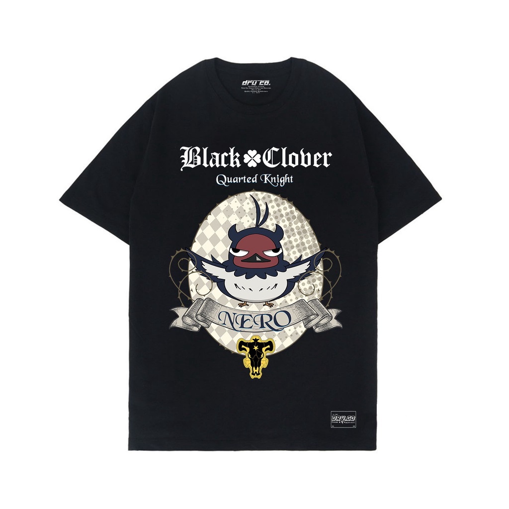 KAOS ANIME DISTRO NERO BLACK CLOVER | unisex | dryco