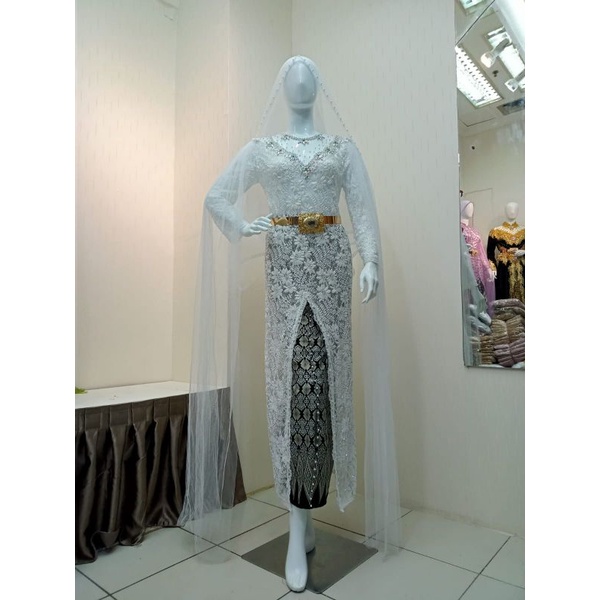 kebaya akad nikah putih/kebaya akad nikah semata kaki payet