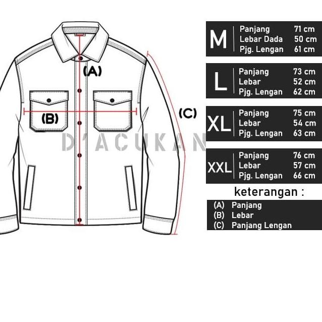 Jaket Trucker Kemeja Semi Parka Wolv Hitam Army Maroon Coklat Premium - Hijau, L