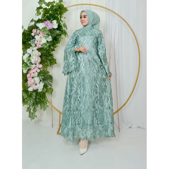 GAMIS BRENDA // BAHAN TULLE BORDIR PREMIUM SUPER TEBAL // FULL FURING BAHAN SATIN VELVET // BAJU PESTA // BAJU WISUDA // KEBAYA MODERN // By Pelangi Jaya