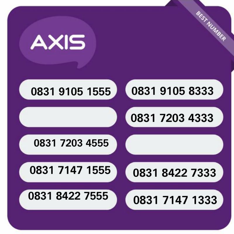 NOMOR CANTIK AXIS KARTU PERDANA AXIS TRIPLE BELAKANG RAPIH MURAH