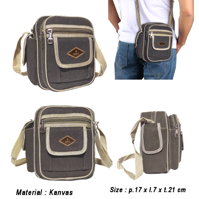 Tas Slempang // Sling bag // Crossbody bag Gaul Kanvas Vintage Classic Pria Wanita