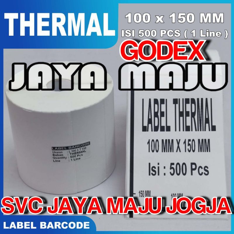 [ GODEX ]  100 X 150  THERMAL IMPORT CHN - 1 LINE - FACE OUT - ISI 500 PCS  ||  CORE 1"  ||  LABEL T