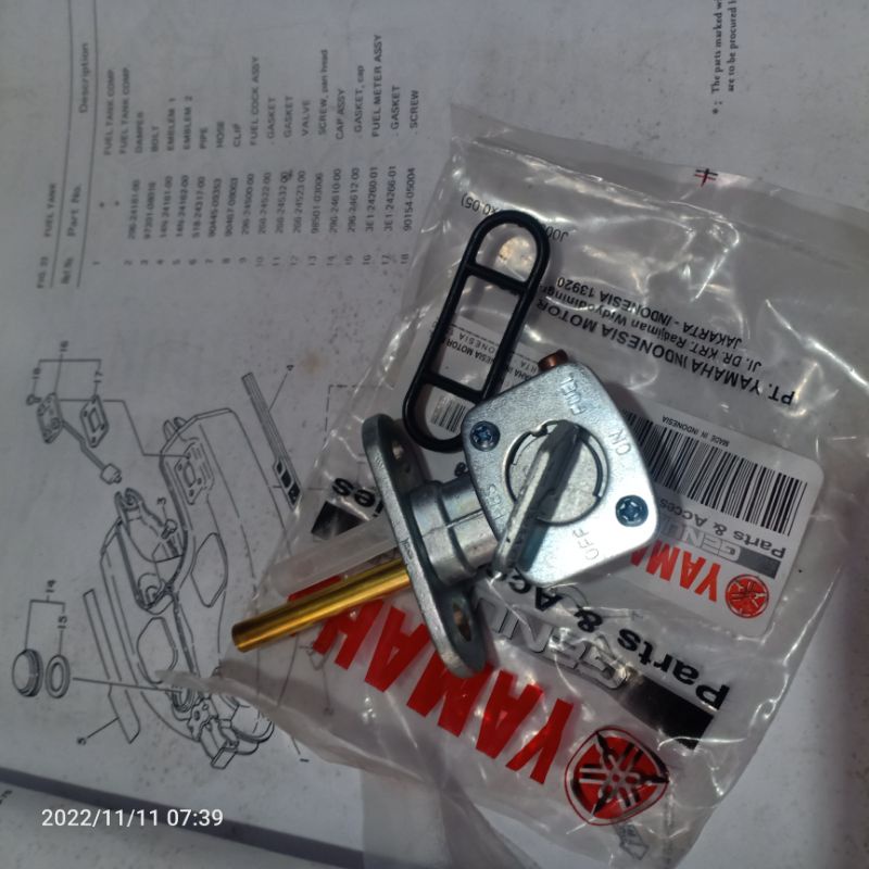 FUEL COCK ASSY / KRAN BENSIN YAMAHA V80 CDI LB80 Y80 MATE 70 80 1982