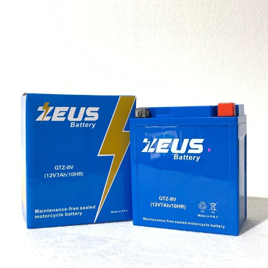 ZEUS BATTERY AKI ACCU MOTOR MOGE GTZ-8V MBTX7U - 8AH (GARANSI 1 TAHUN)