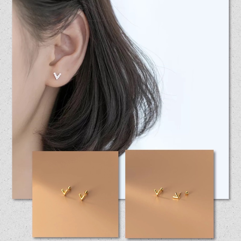 Anting titanium mini v polos gold