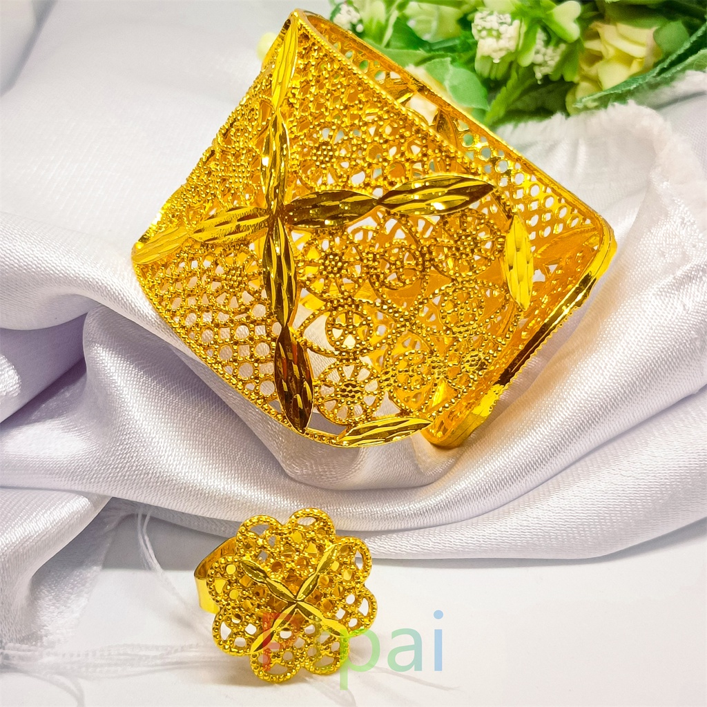 Gelang kendari free cincin Terbaru Dubai Xuping Perhiasan lapis Emas 24k Wanita Motif