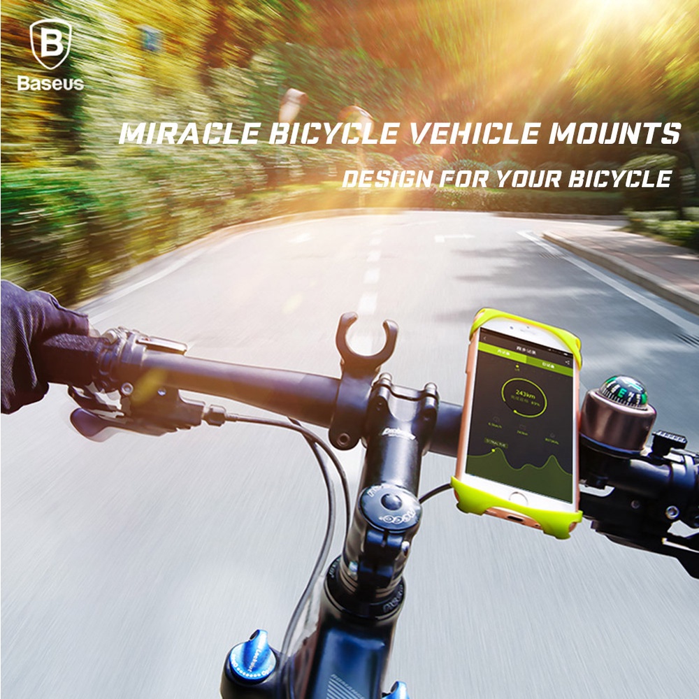 BASEUS ORIGINAL Miracle Bicycle Phone Holder HP Sepeda Motor Bike Cycle Bracket Mount Mounts Gantung