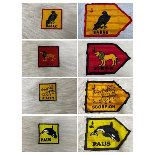 Bet Tanda Regu dan Bendera Regu Pramuka Gambar Hewan. Bagian 1