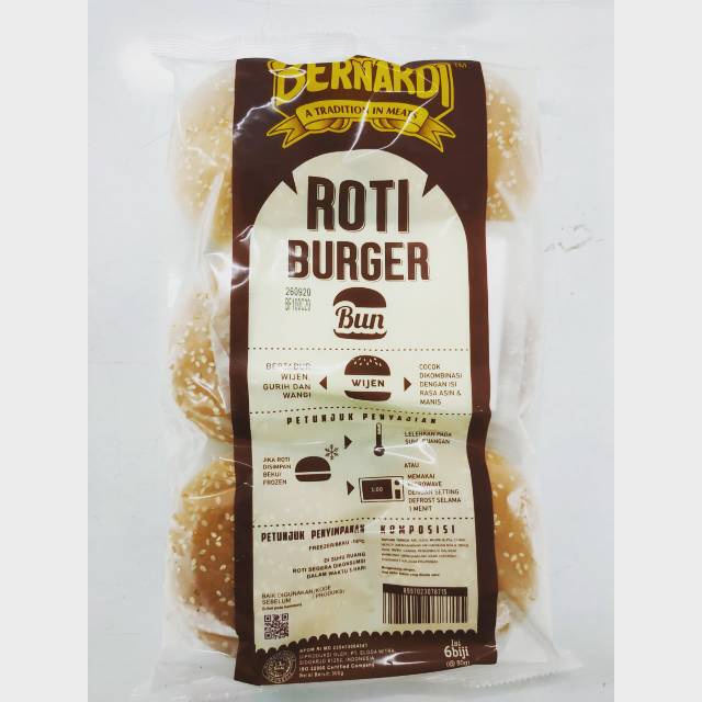 

Bernardi Roti Burger Wijen 6pcs 300gr Instant Sameday Ready Sukmajaya