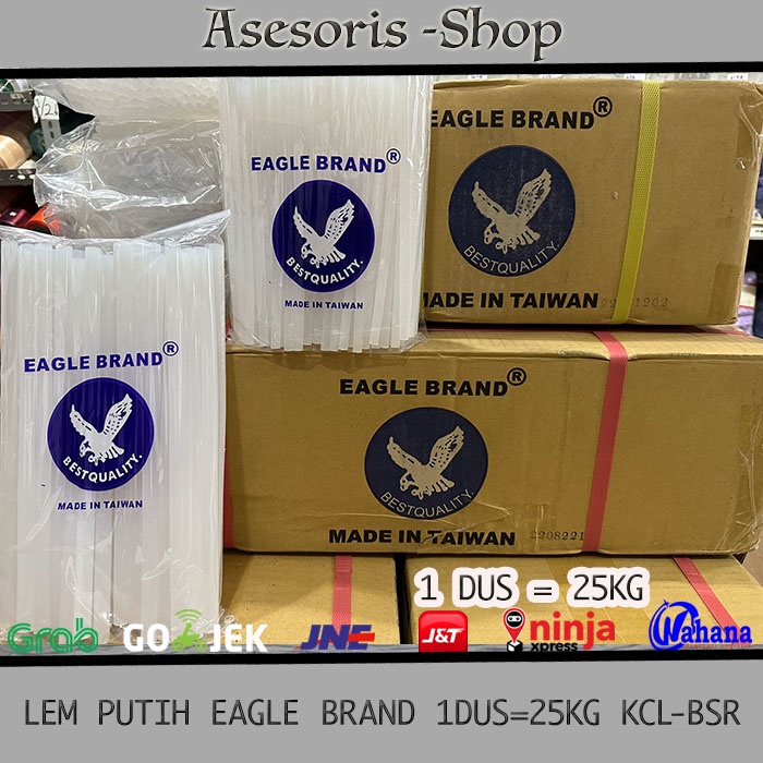

PER DUS Lem PUTIH merk EAGLE BRAND KECIL dan BESAR isi 25kg (1 DUS)