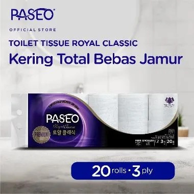 TERMURAH!! PASEO PREMIUM ROYAL CLASSIC TOILET TISSUE 3PLY 20 ROLL