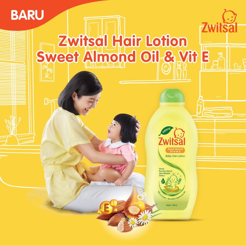 Zwitsal Baby Hair Lotion Aloe Vera Kemiri Seledri 200 Ml - Pelebat Rambut Bayi