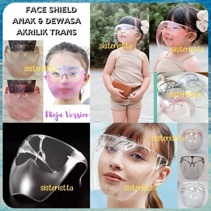 Faceshield Acrylic Anak Full Face / Face Shield Blocc Children