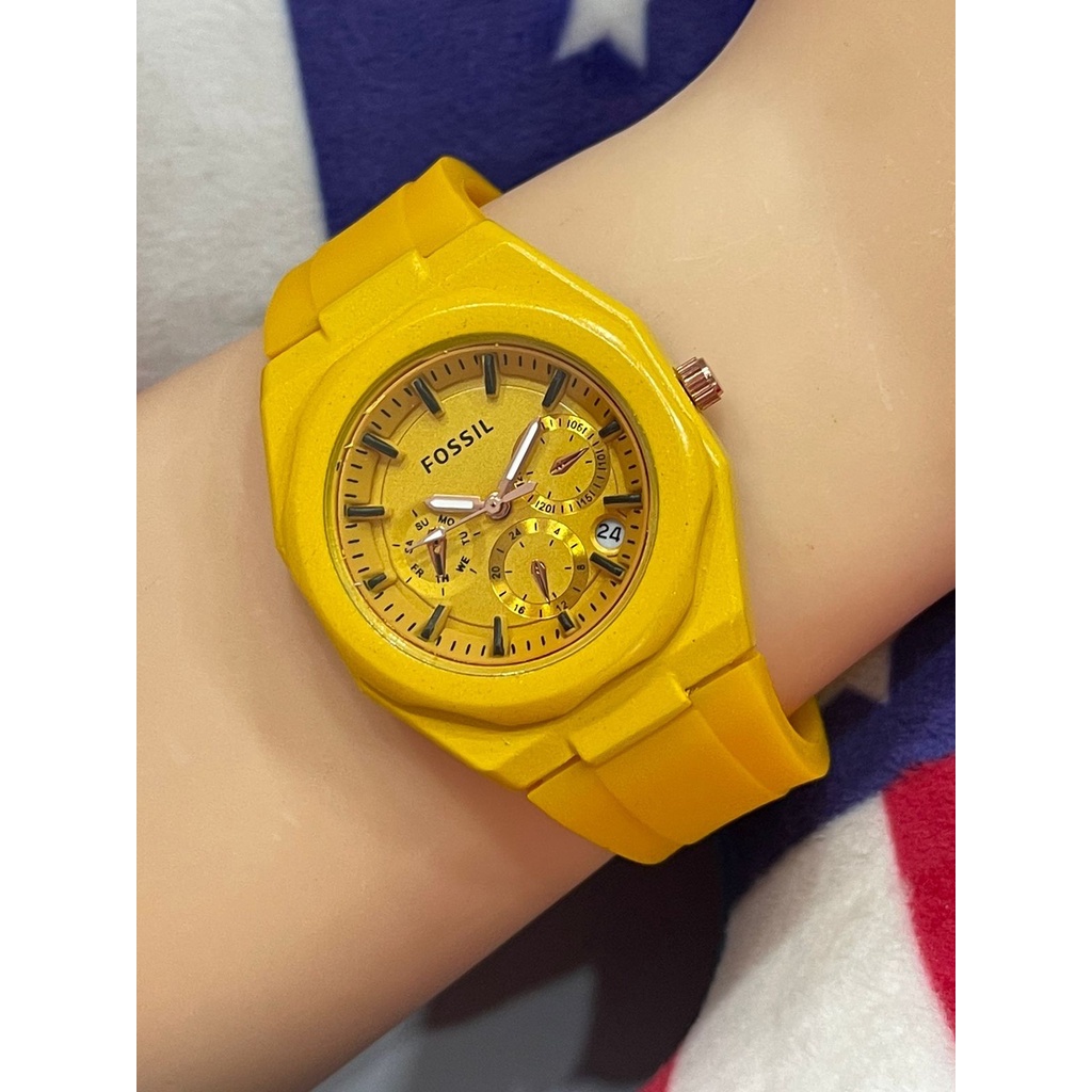 Jam Tangan Wanita Fashion Foss Analog Tali Rubber Tanggal Aktif - COD-