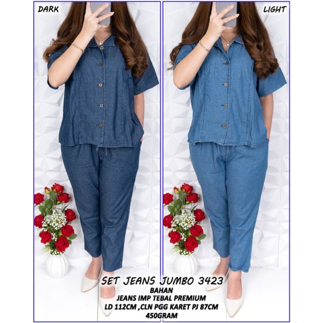 SET JEANS JUMBO 3423 BRT 450GRAM R1K 167.000