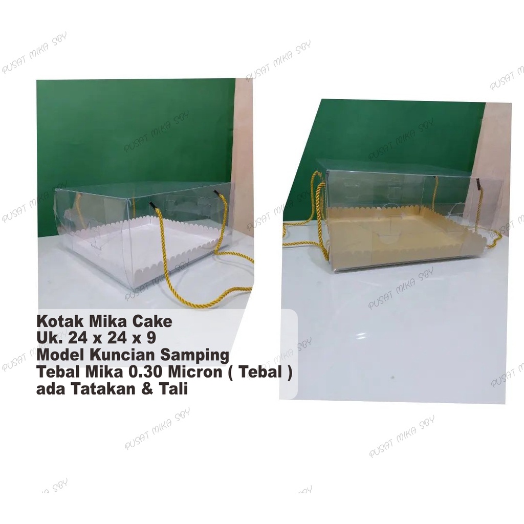 Kotak Mika Kemasan Kue / Cake Uk. 24 x 24 x 9 cm