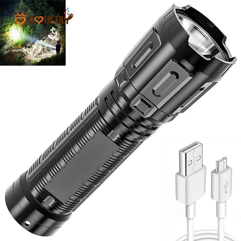 Lampu Senter Tangan LED Mini Super Terang Anti Air Usb Rechargeable Untuk Outdoor