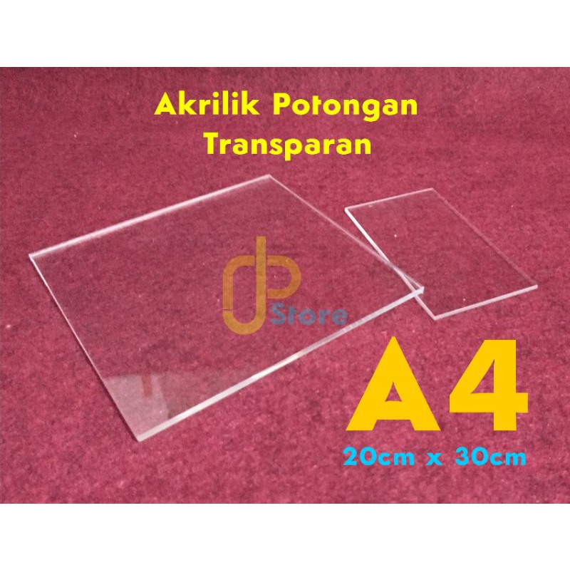 

Akrilik A4 uk.30x20cm tebal 4mm bening transparan/Acrylic