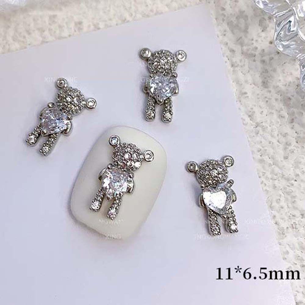 Mxbeauty Kartun Hiasan Kuku Fashion Nail Art Perhiasan Zirkon Hati Pesona Kuku Manikur Aksesoris