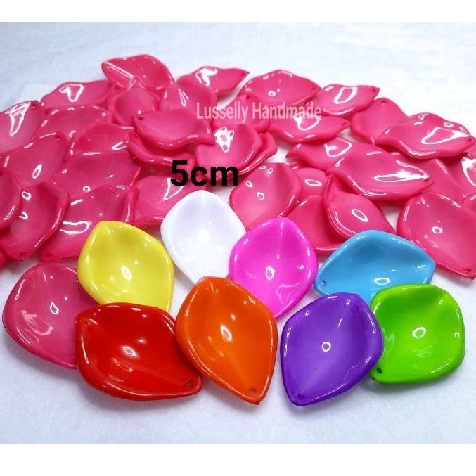 50g isi -+18pcs Mote Akrilik Kelopak Bunga Lotus Besar 5cm