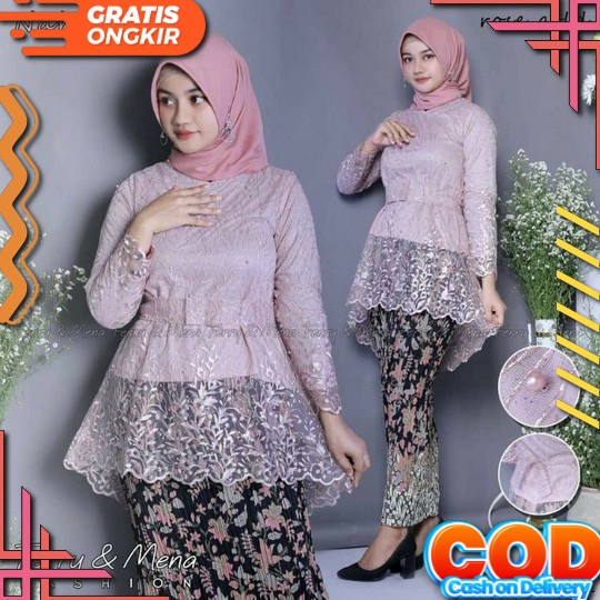 Set Kebaya Modern / Kebaya Putih Kutu Baru / Kebaya Kutu Baru Set / Kebaya Modern / Kebaya Kutu Baru