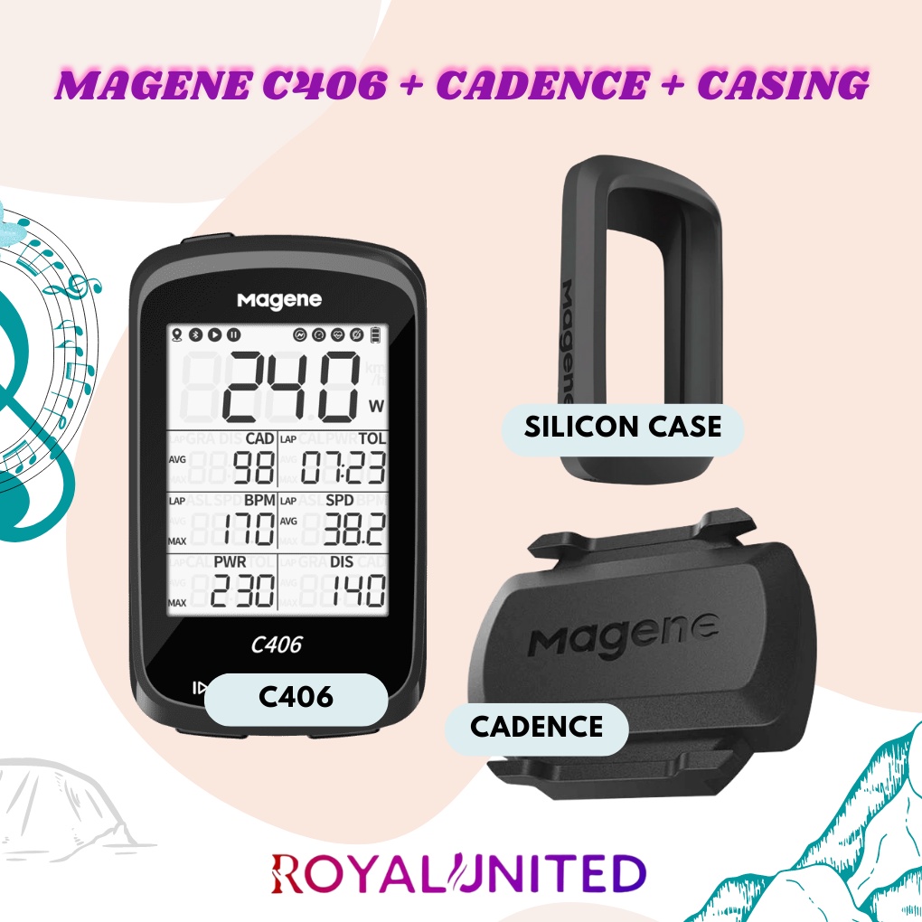 Paket Magene C406 Speedometer Sepeda + Magene Cadence + Silicon Case HIGH QUALITY