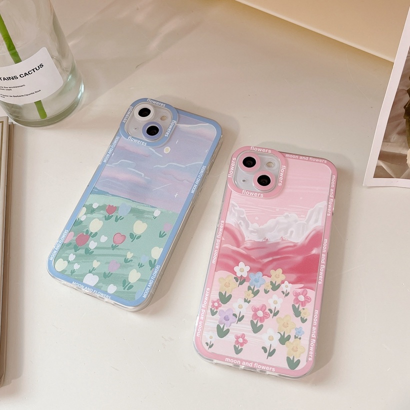 Soft Case Silikon Motif Bunga Untuk iPhone 14 11 12 13 Pro Max XS X XR 14 7 8 Plus SE 2020 13 Mini