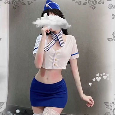 Lingerie Wanita Pramugari Peran bermain Seragam Rok Mini Seksi Lingerie Set A130