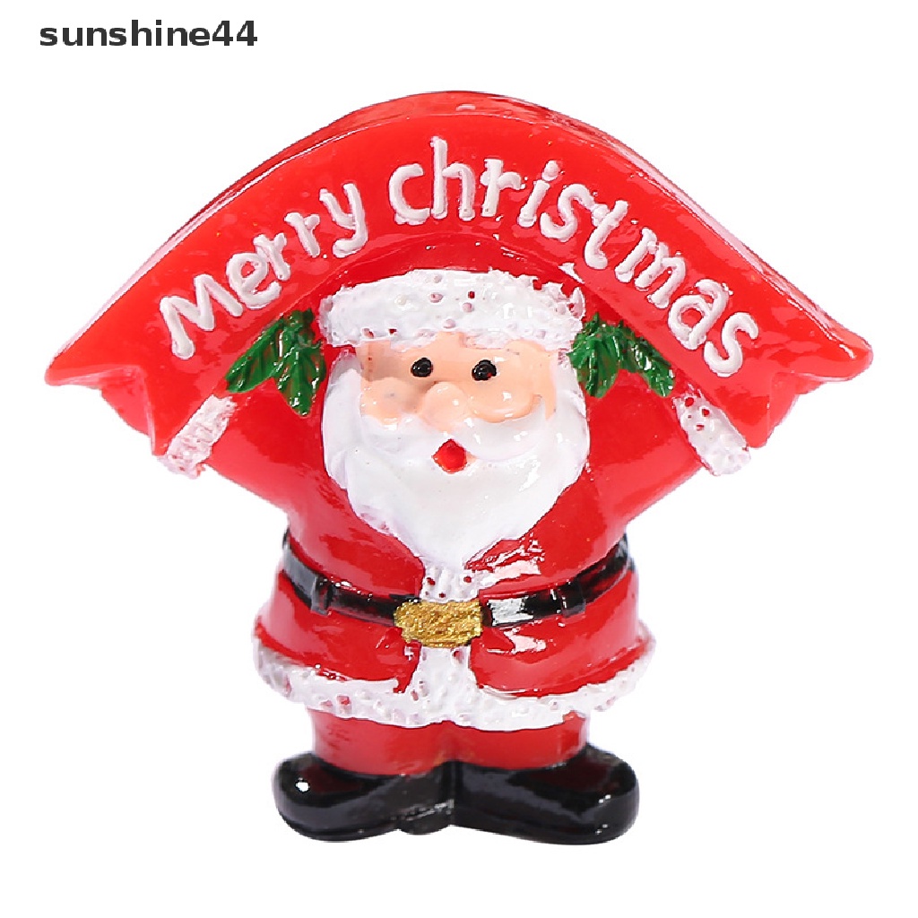 Sunshine 1Pc Ornamen Kartun Santa / Beruang / Penguin Bahan Resin Untuk Dekorasi Lansekap Mikro