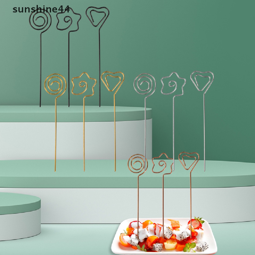 Sunshine 1PC Garpu Buah / Cocktail Bahan Stainless Steel Untuk Dekorasi