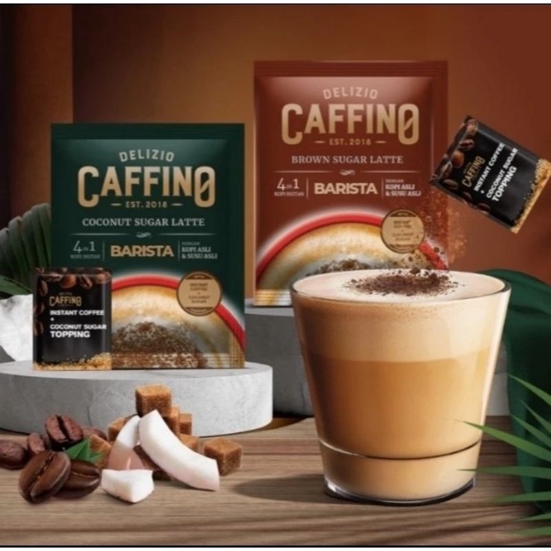 

1 rcg kopi caffino latte premium bold dark cappuccino barista brawn sugar coconut isi 10 bungkus