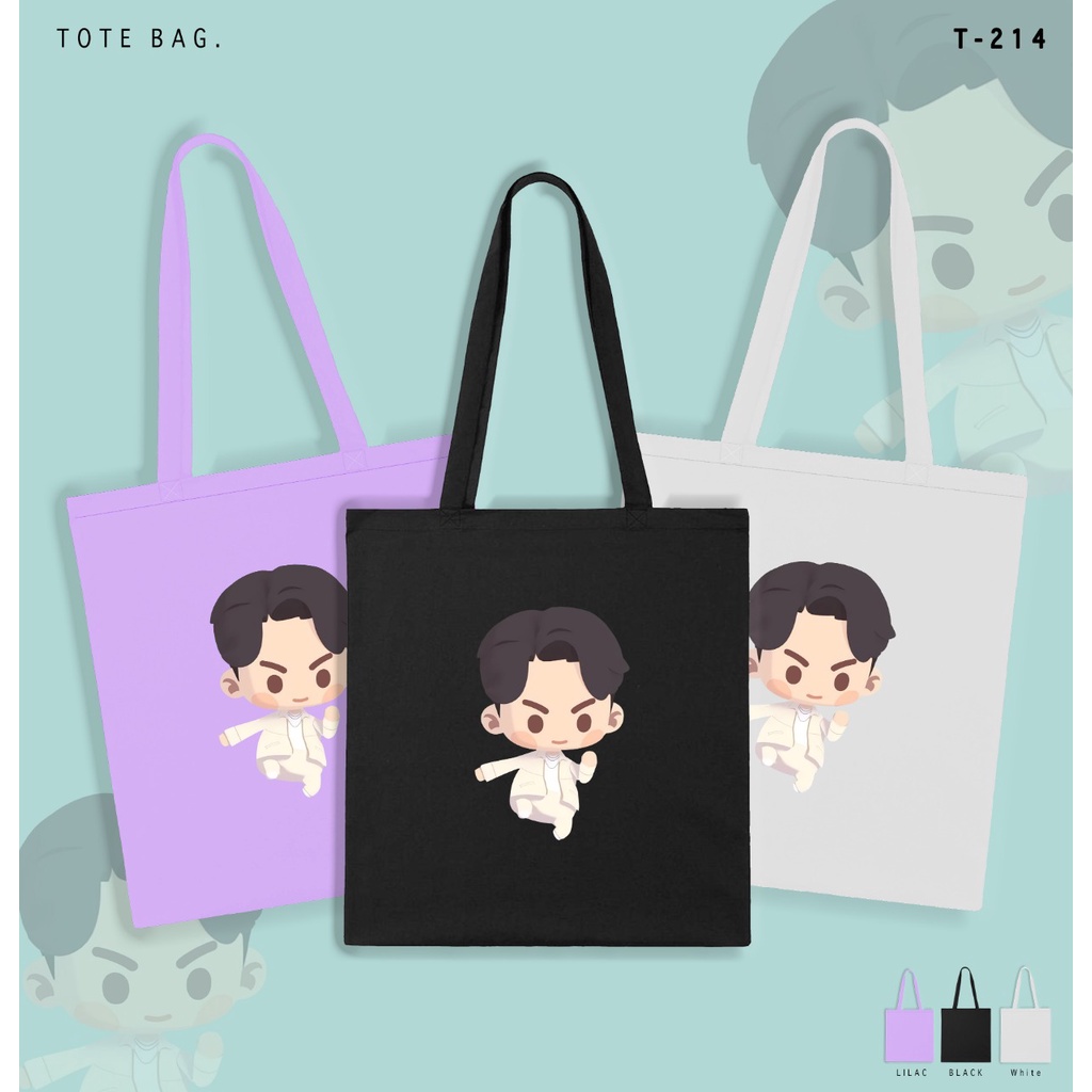 Totebag kanvas Bergambar B-T-S / Tas Les / Tas Wanita