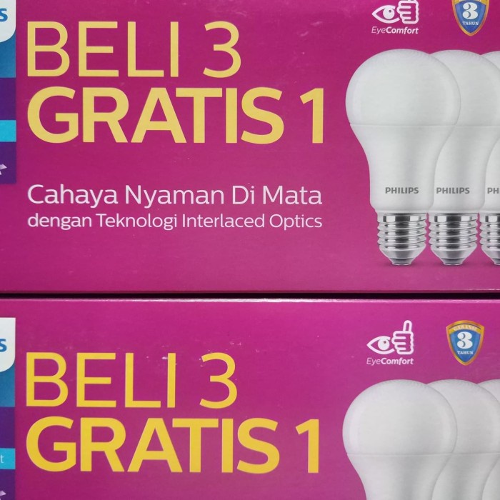 Bohlam Lampu Led Philips 10 Watt Multipack