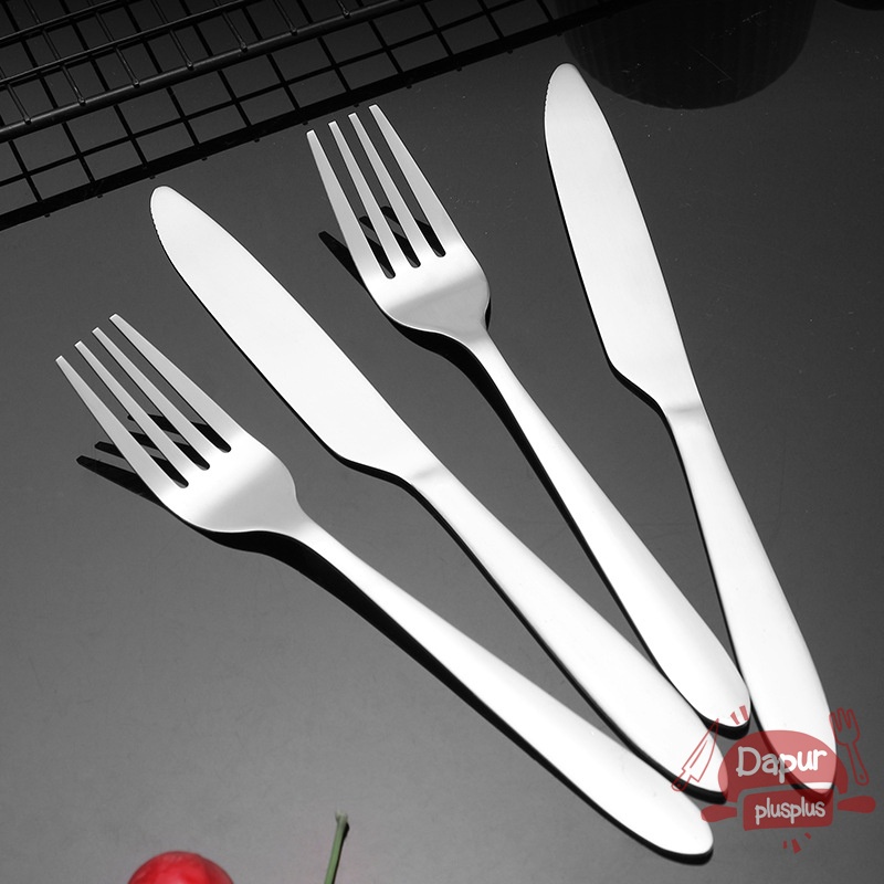 Jual Garpu Dan Pisau Makan Pipih Peralatan Makan Dessert Fork And Knife Stainless Steel 1281