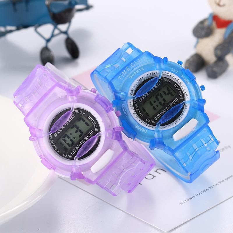 Jam Tangan Anak Laki Laki 2 3 4 5 Tahun Kecil Rubber Tali Karet Transparan Digital Watch