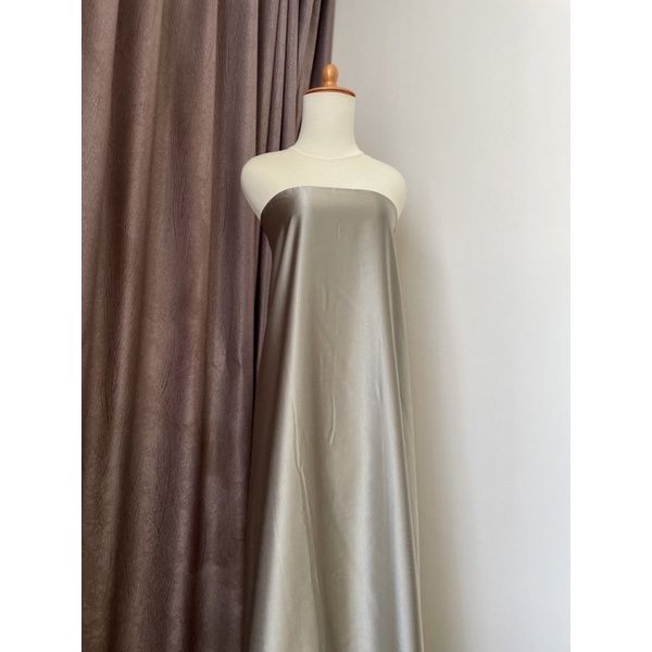 Bahan Satin Maxmara Silk Lux Premium Meteran Mewah Warna Hijau Sage Green