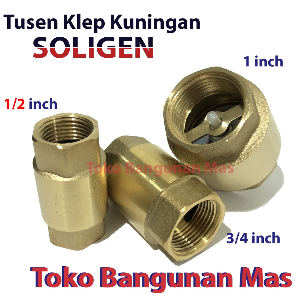Tusen Klep 1/2" inch Kuningan SOLIGEN /Tesen klep/Tosen klep Kuningan 1/2 Inch